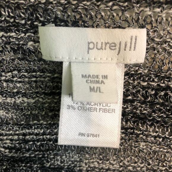 Pure Jill J. Jill Size Medium/Large Gray & Black Gradient Cardigan Short Sleeve - Picture 2 of 5